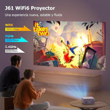 【Android TV】Smart Projector 4k Support with 5G WiFi& Bluetooth-700ANSI Portable Outdoor Movie Projector, Built in Netflix/Prime Video/Hulu/Disney+ 7000 Apps, Compatible with Smartphone/Laptop/TV Stick